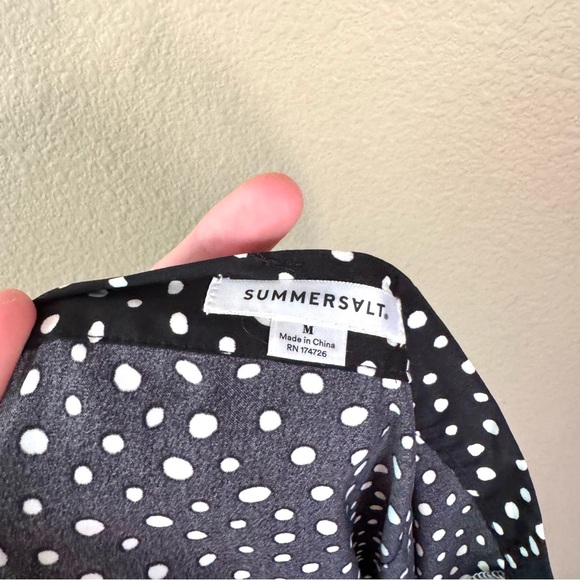 Summersalt Beach to Brunch Polka Dot Wrap Skirt Black White Size Medium - Picture 5 of 7